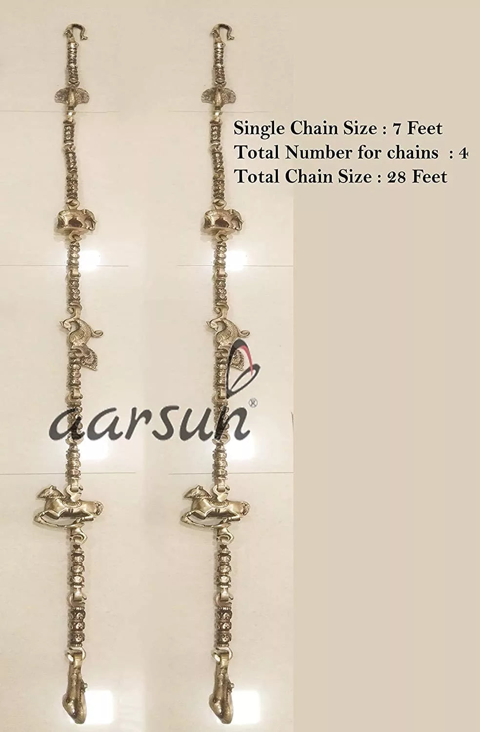 Elephant Horse Peacock Brass Swing Chain JCHAIN-0010