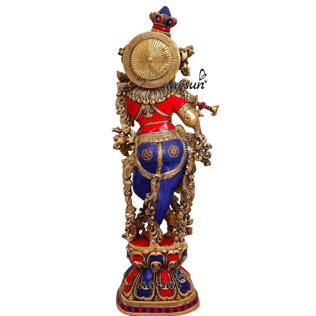 Lord Krishna Brass Statue KS-001