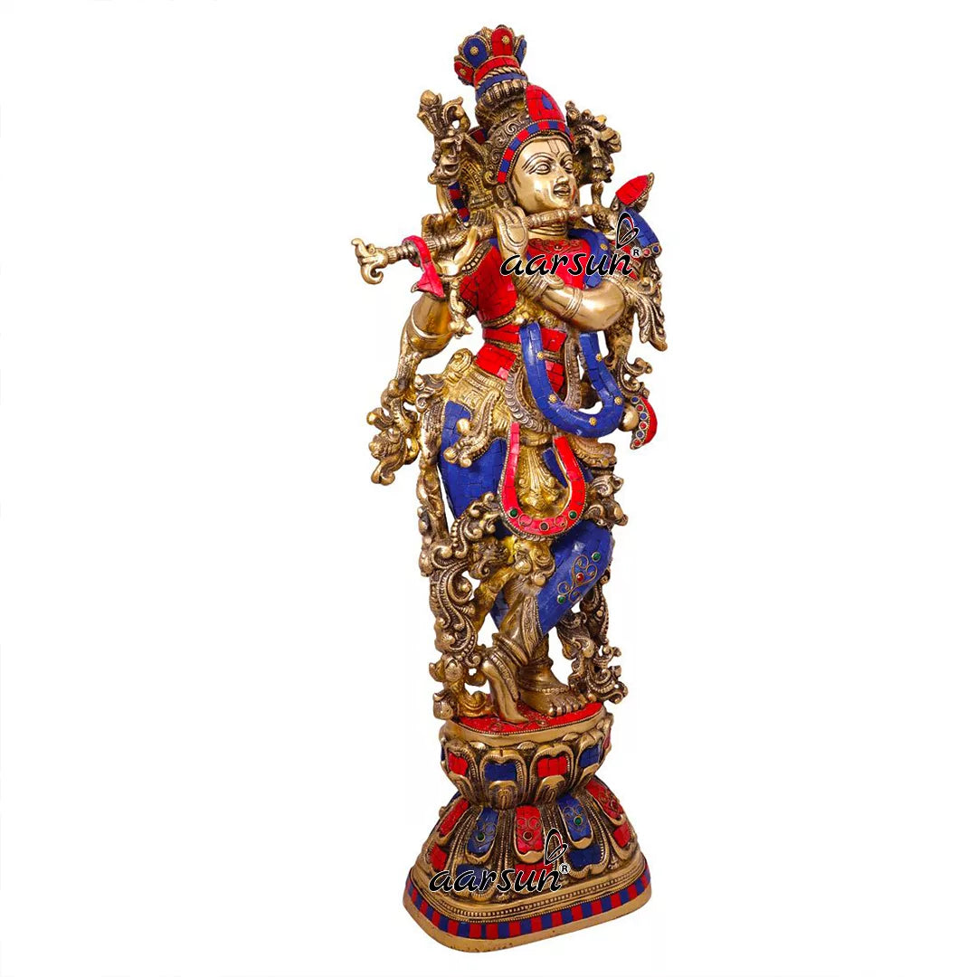 Lord Krishna Brass Statue KS-001