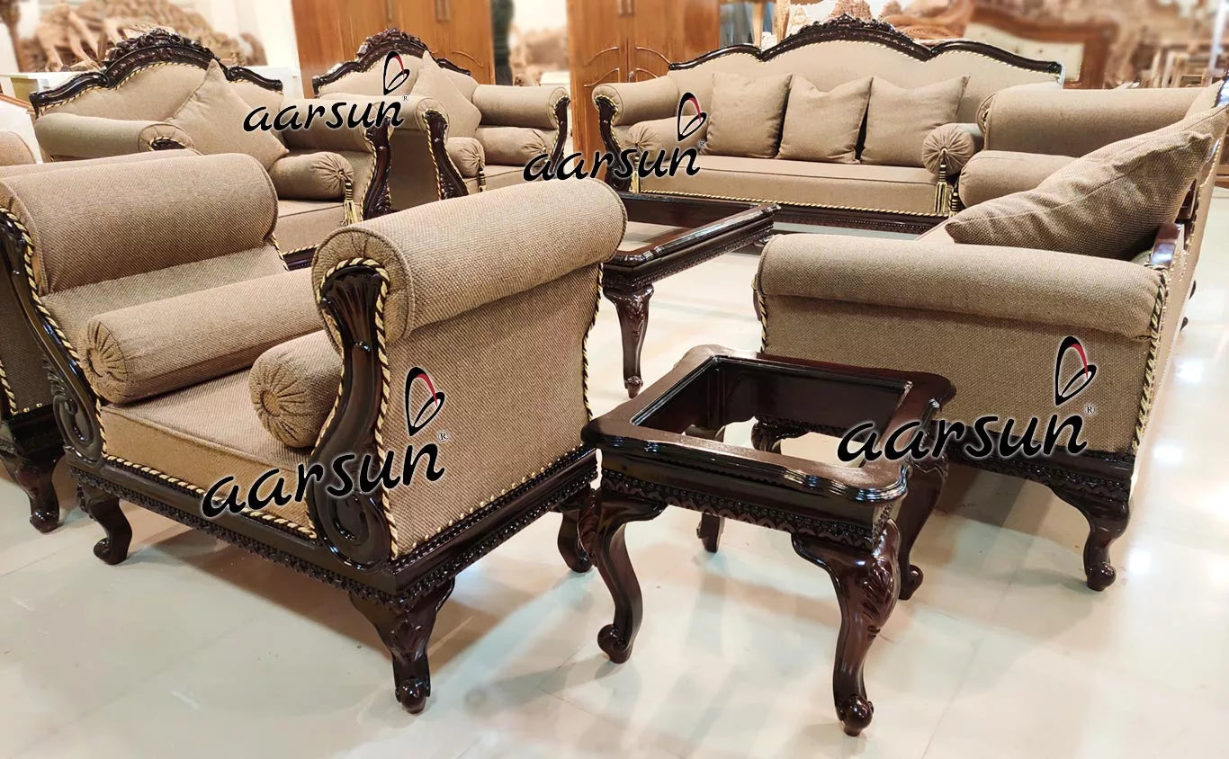 10 Seater Sofa Set in Walnut Finish