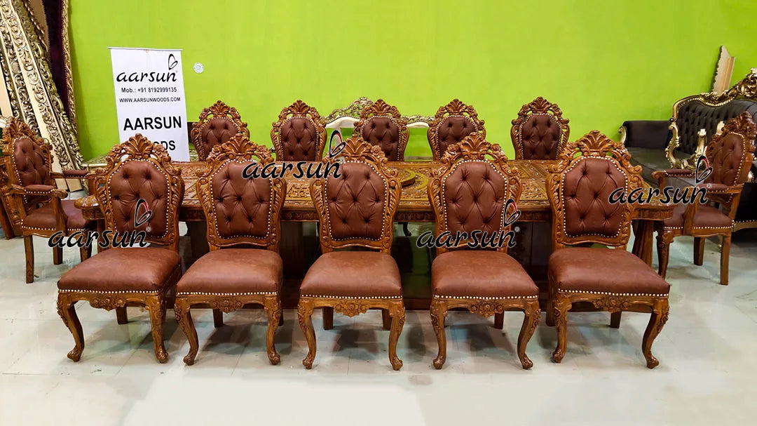 12 Seater Designer Dining Sets in Teak Wood YT-495