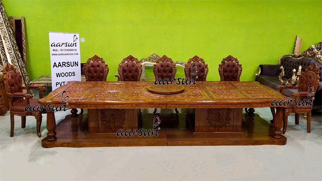 12 Seater Designer Dining Sets in Teak Wood YT-495