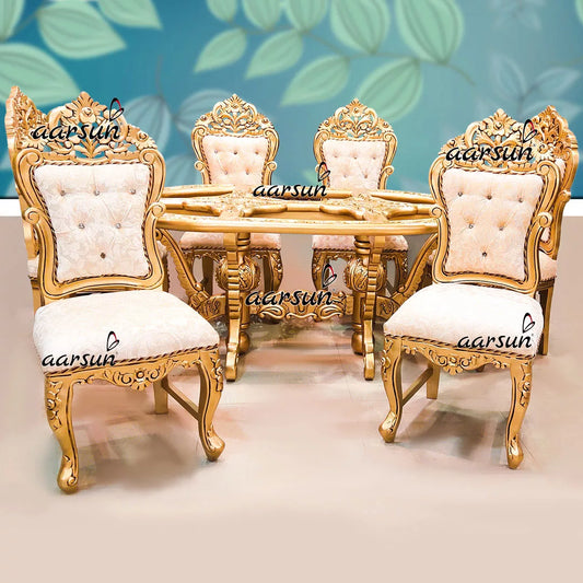 6 Seater Antique Gold Oval Dining Set YT-510