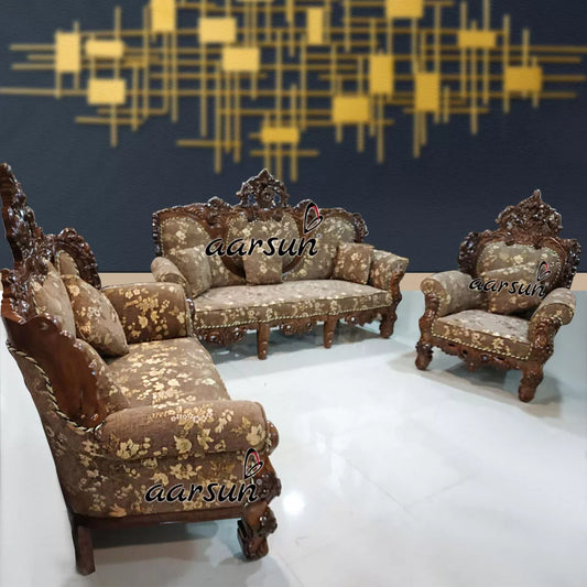 அழகிய தேக்கு மர மரச்சாமான்கள் சோபா செட் (Azhagiya Thekku Mara Marachchamankal Sofa Set)