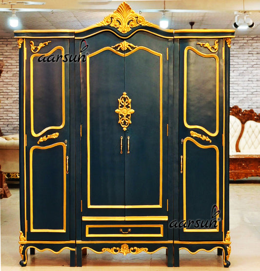 Exclusive Wardrobe in Persian Blue, Wooden Almirah