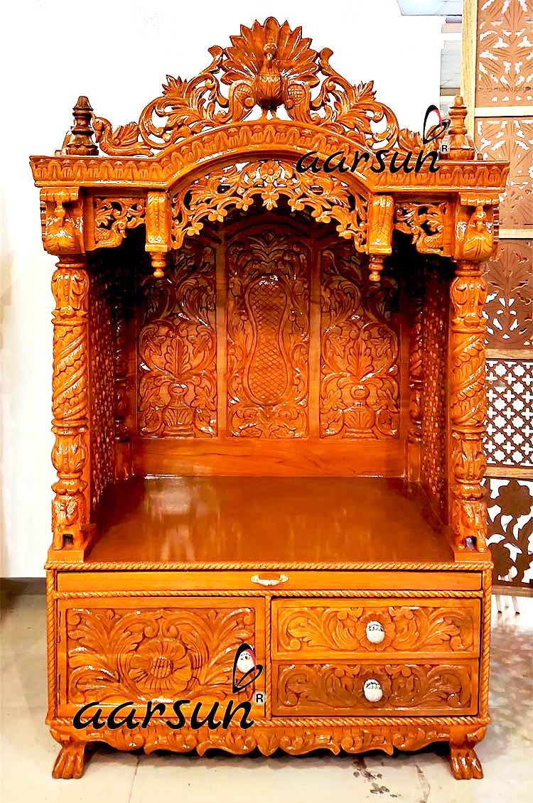 5 feet Beautiful Latest Design Wood Temple for Home