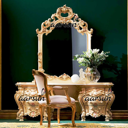 Elegant Fully Carved Dressing Table