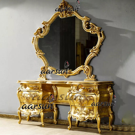 Contemporary Gold Finish Dresser Table for Stylish Interiors