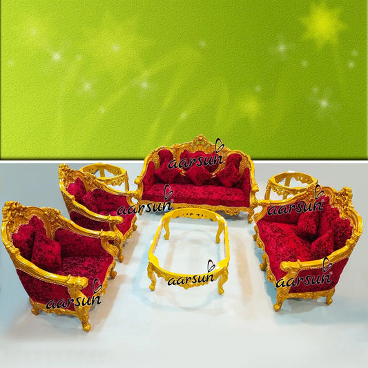 शाही लुक गोल्ड फ़िनिश सोफ़ा सेट YT-108 (Shahi Look Gold Finish Sofa Set YT-108)