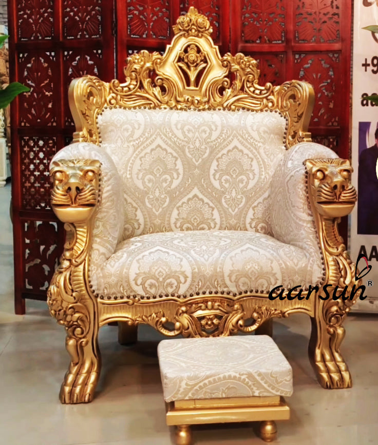 Elegant Guru Ji Satsang Chair with Footstool