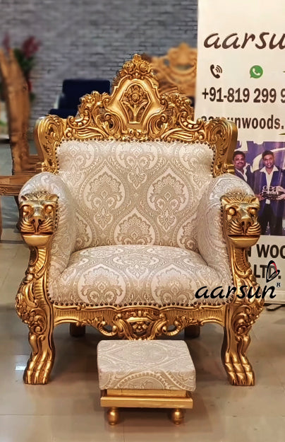 Elegant Guru Ji Satsang Chair with Footstool