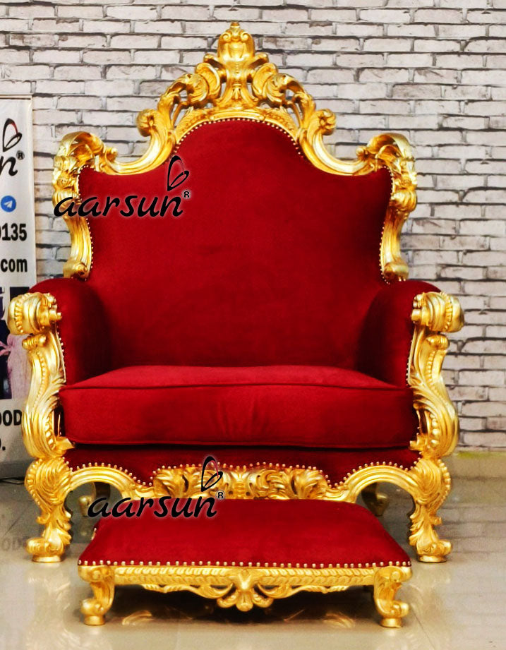 Luxury Designer Guruji Chair with Paduka