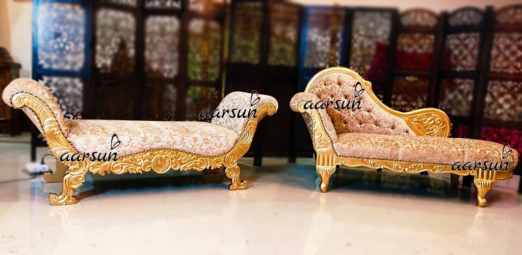 Handcrafted Golden Settee in Teak Wood YT-336ST