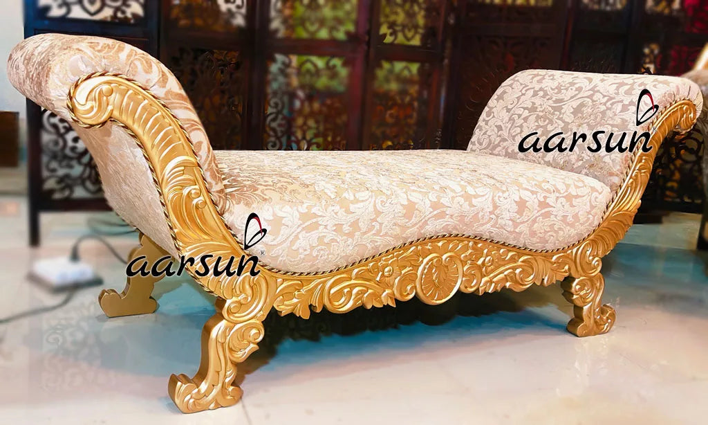 Handcrafted Golden Settee in Teak Wood YT-336ST