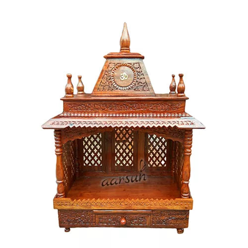 Handcrafted Sheesham Wooden Temple / Mandir MNDR-0051J