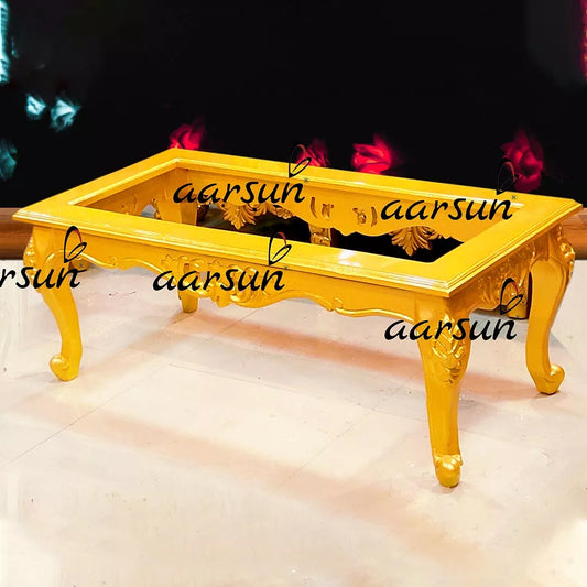 हाथ से बना लकड़ी का Coffee Table फ्रेम YT-414CT (Super Stylish!)