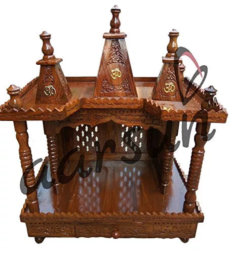 Handmade Wooden Temple in Sheesham MNDR-7254