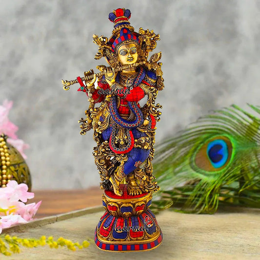 Lord Krishna Brass Statue KS-001