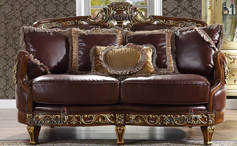 Maharaja Luxury Hand Carved Sofa Set LUXSF-005