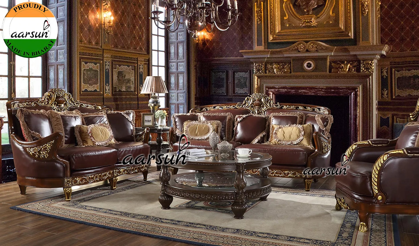 Maharaja Luxury Hand Carved Sofa Set LUXSF-005