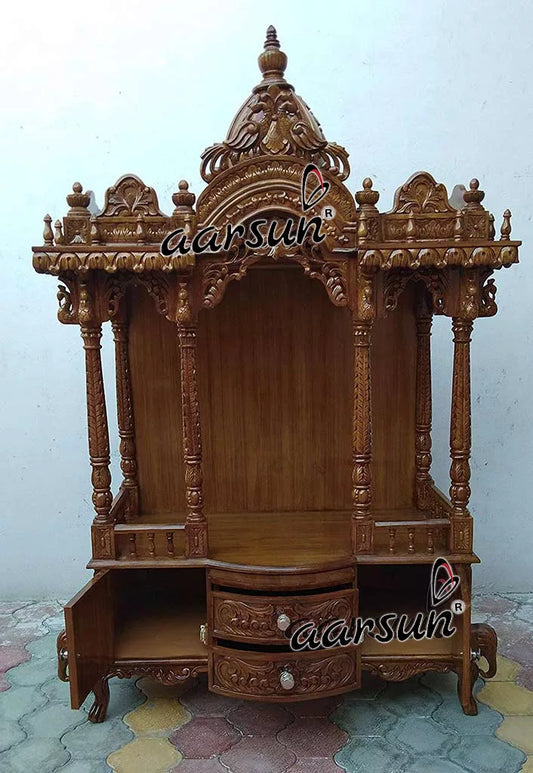 Prayer Unit Pooja Cabinet - Teak YT-81