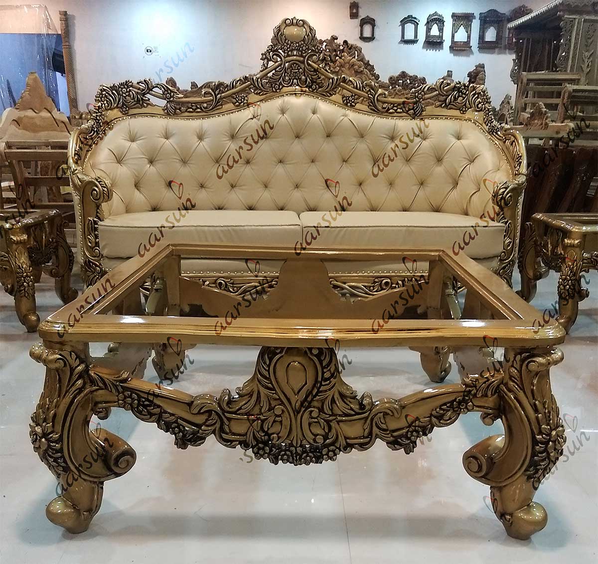 Royal Carved Wooden Sofa Set