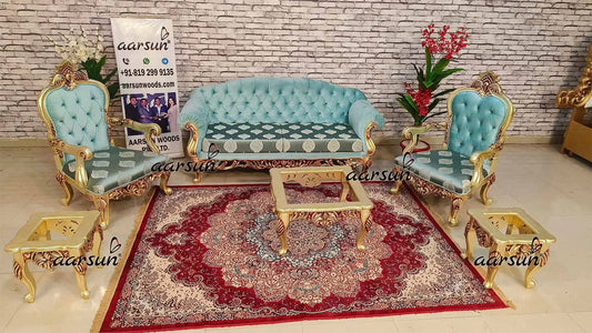 शाही नीला 5 सीटर सोफा सेट (Shahi nila 5 seater sofa set)