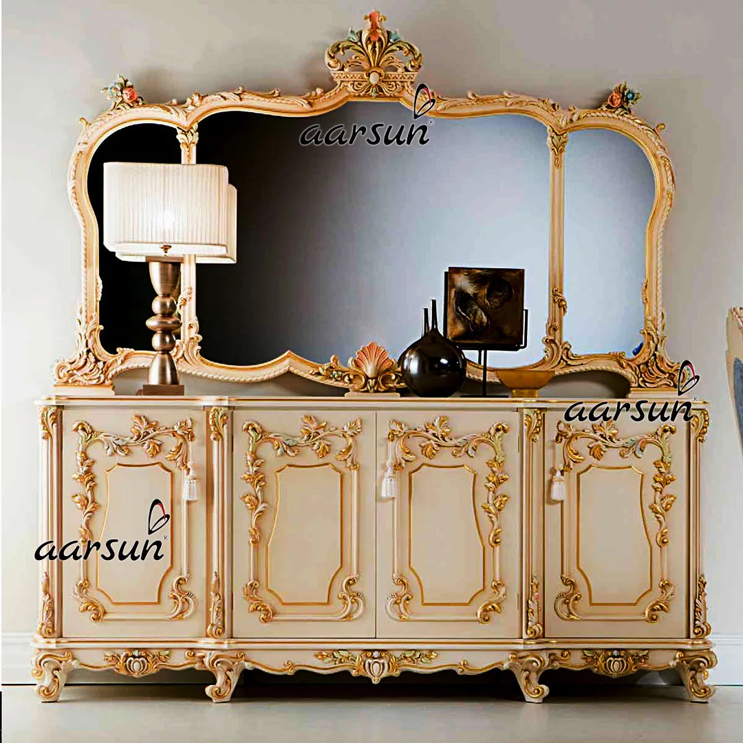 Elegant Royal Design Dresser Table with Storage Space