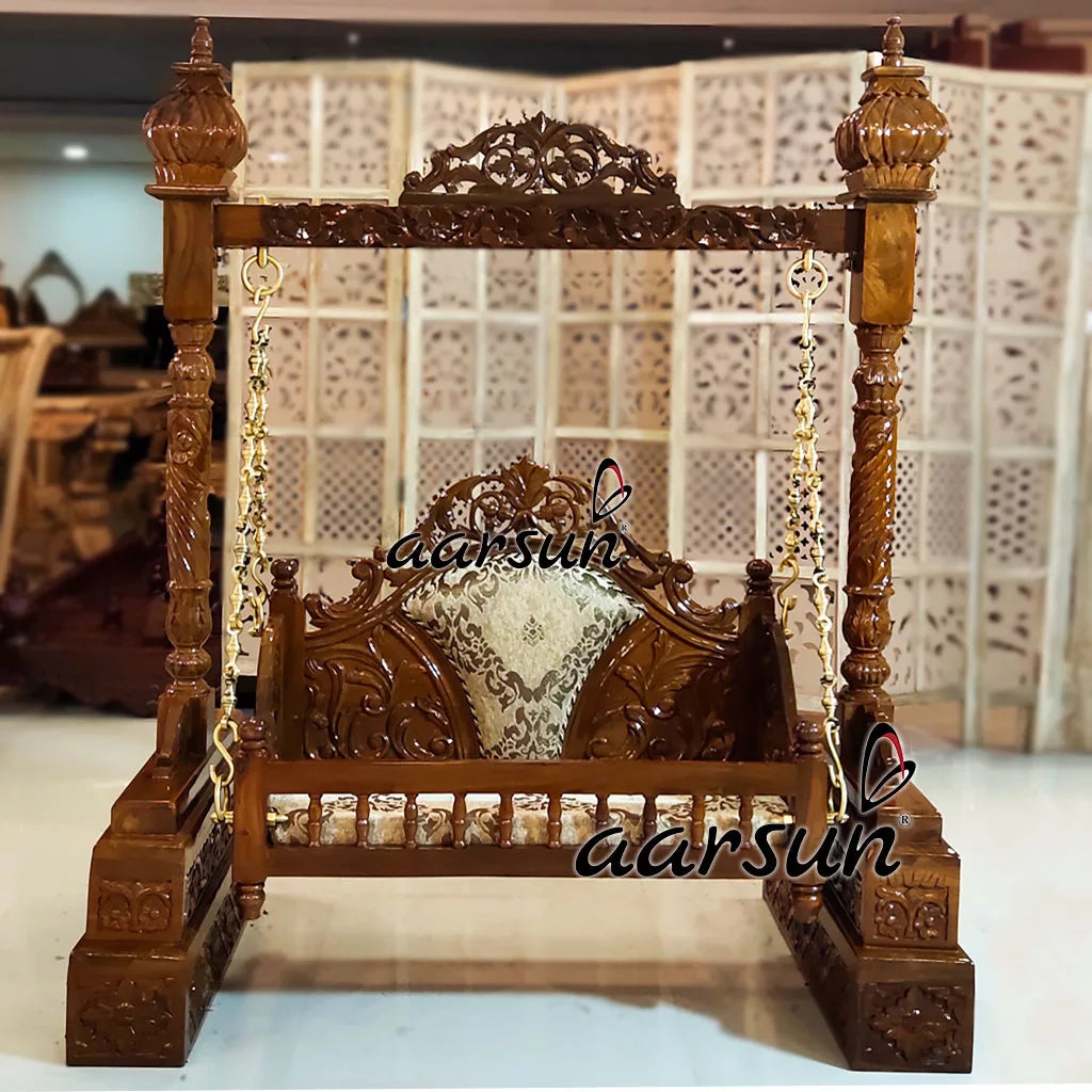 Teak Wood Krishna Jhula | Laddu Gopal Jhula YT-276