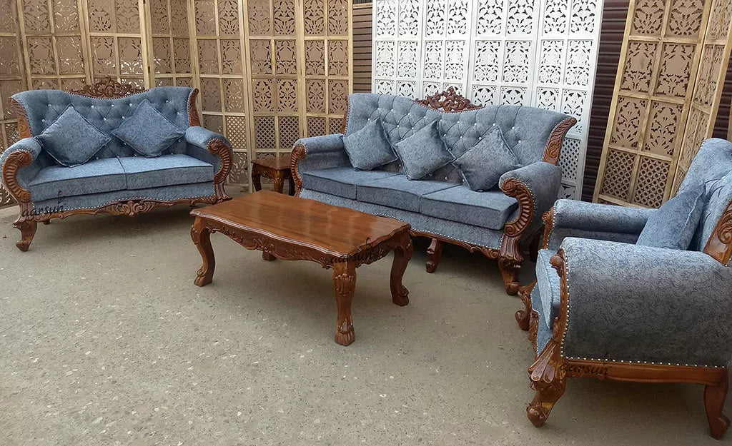 Teak Wood Sofa Set - Natural Finish YT-56