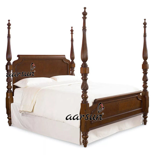 Traditional Solid Wood Canopy Bed BED-0049