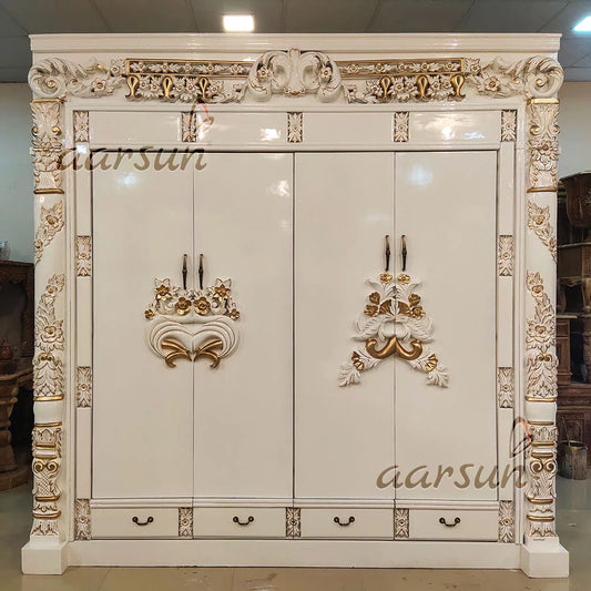 Luxury Design Cupboard in White Paint with Gold Highlights YT-235