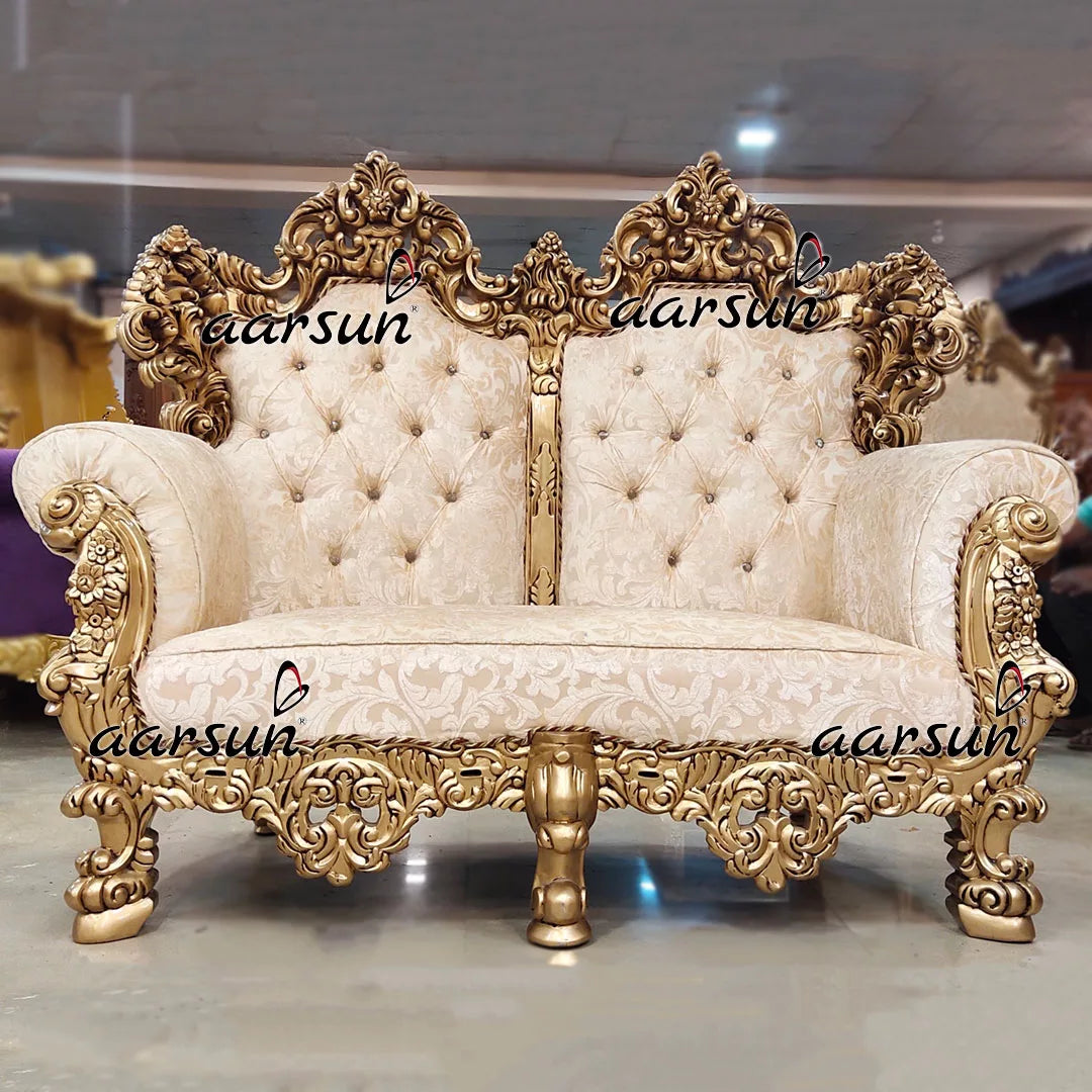 Ultra Luxurious Sofa Set in Antique Gold Double Carving Furniture YT-499