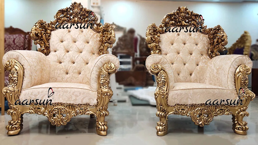 Ultra Luxurious Sofa Set in Antique Gold Double Carving Furniture YT-499