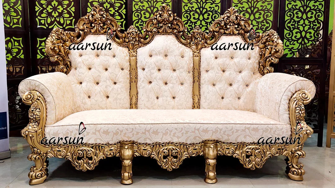 Ultra Luxurious Sofa Set in Antique Gold Double Carving Furniture YT-499