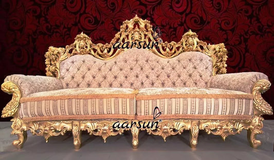 सोने की पत्ती वाला लग्ज़री सोफा सेट (Sone ki patti wala luxury sofa set)