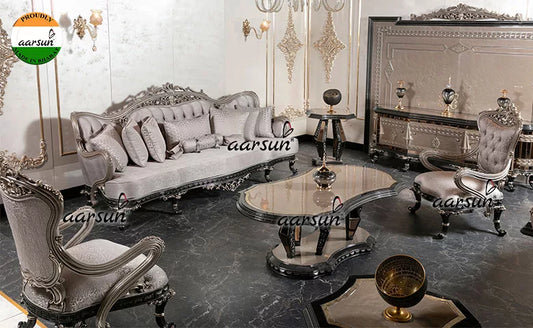 Ultra Luxury Sofa Set in Champagne Gold LUXSF-004