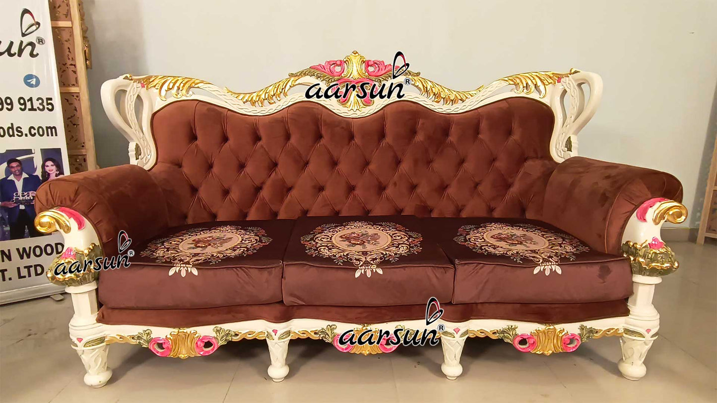 Ultra Luxury Sofa Set with Gold Leafing