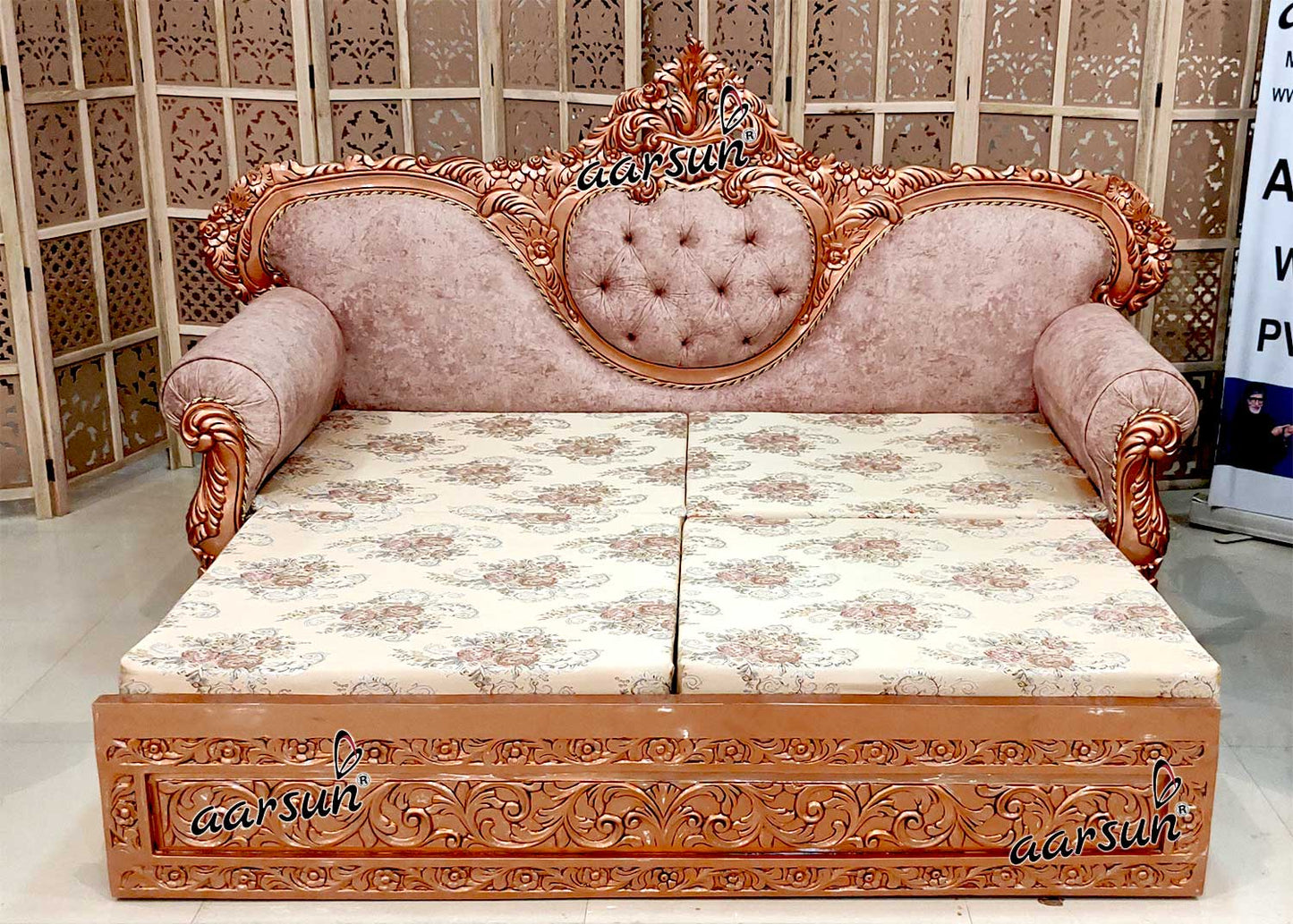 Unique Rose Gold Sofa Cum Bed