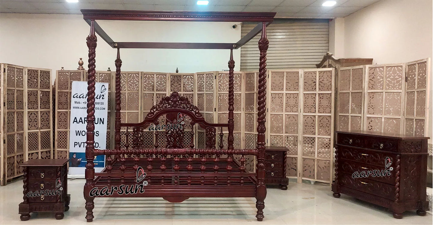 Victorian Carved Canopy Bed Poster YT-623