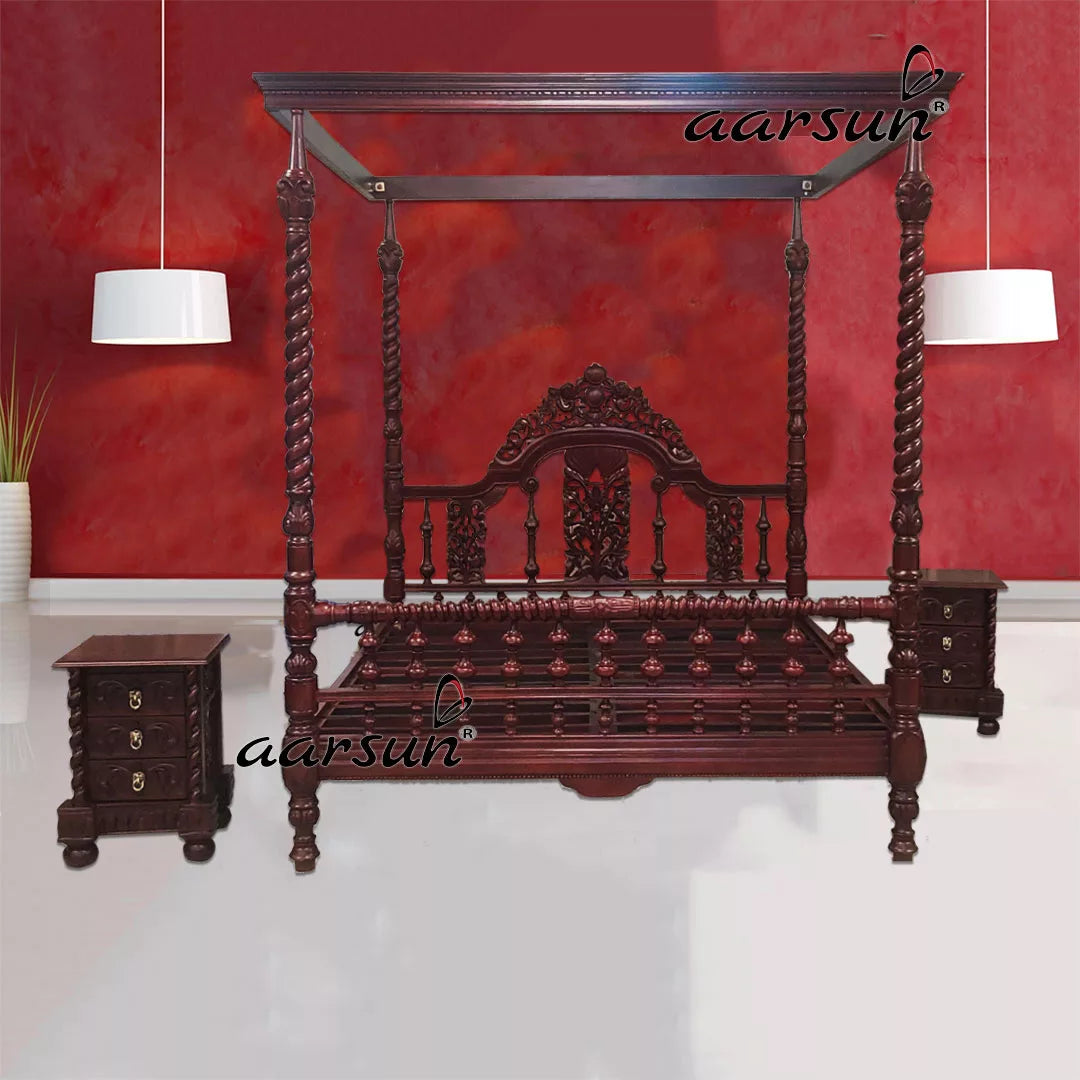 Victorian Carved Canopy Bed Poster YT-623