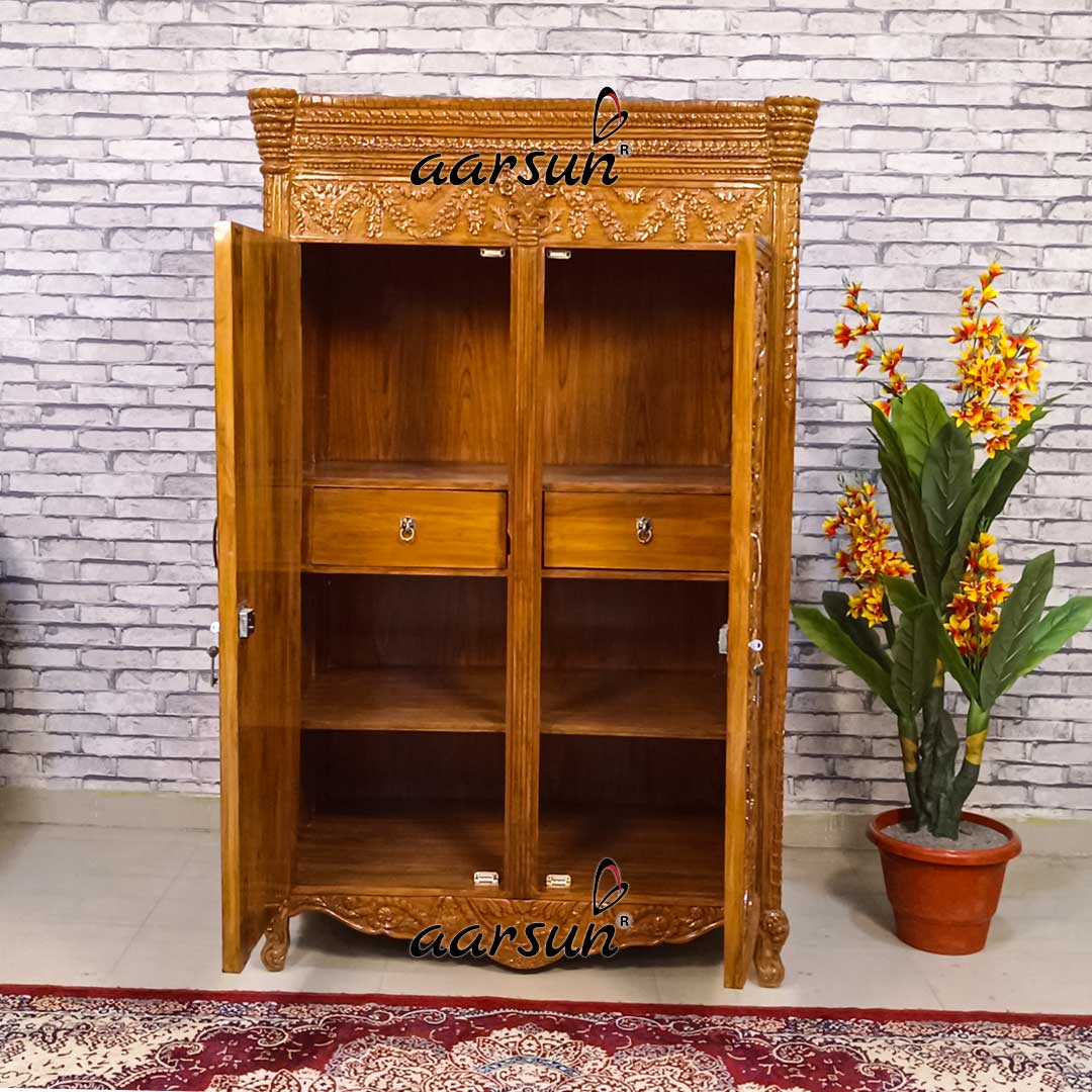 Customizable Wooden Almirah with Secret Drawers