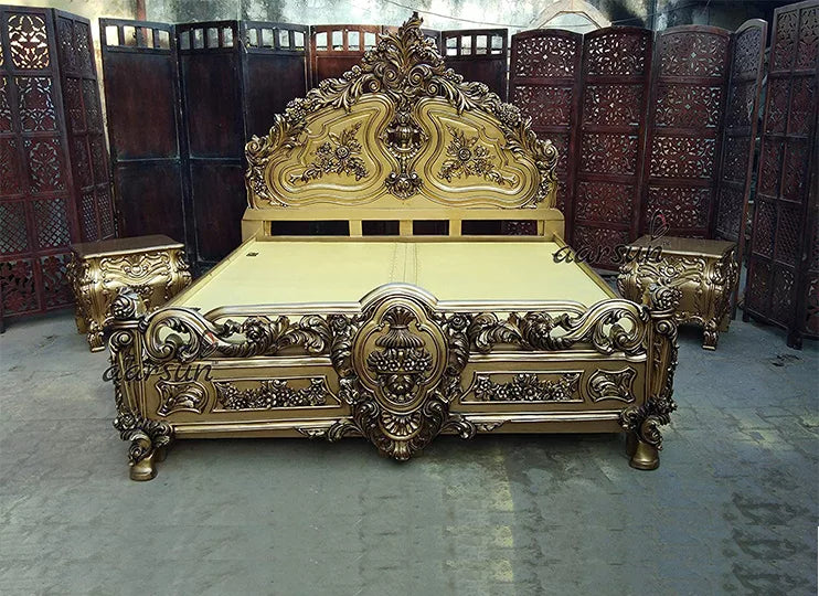 Vintage Maharaja Royal Wooden Bed Design