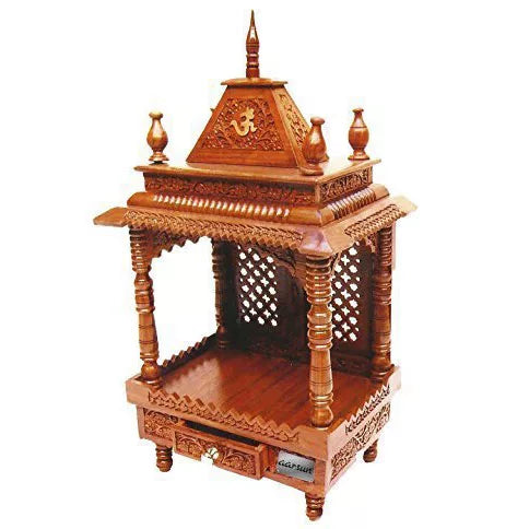 Wooden Temple Home Mandir - Rosewood Pooja Unit MNDR-0060