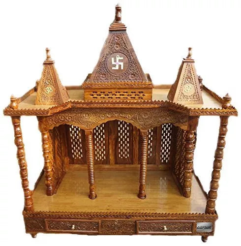 घर के लिए लकड़ी का मनमोहक मंदिर (MNDR-0065)