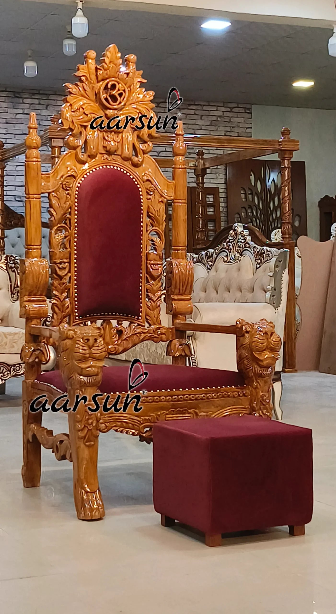 Eco-Friendly Natural Finish Teak Wood Guruji Chair