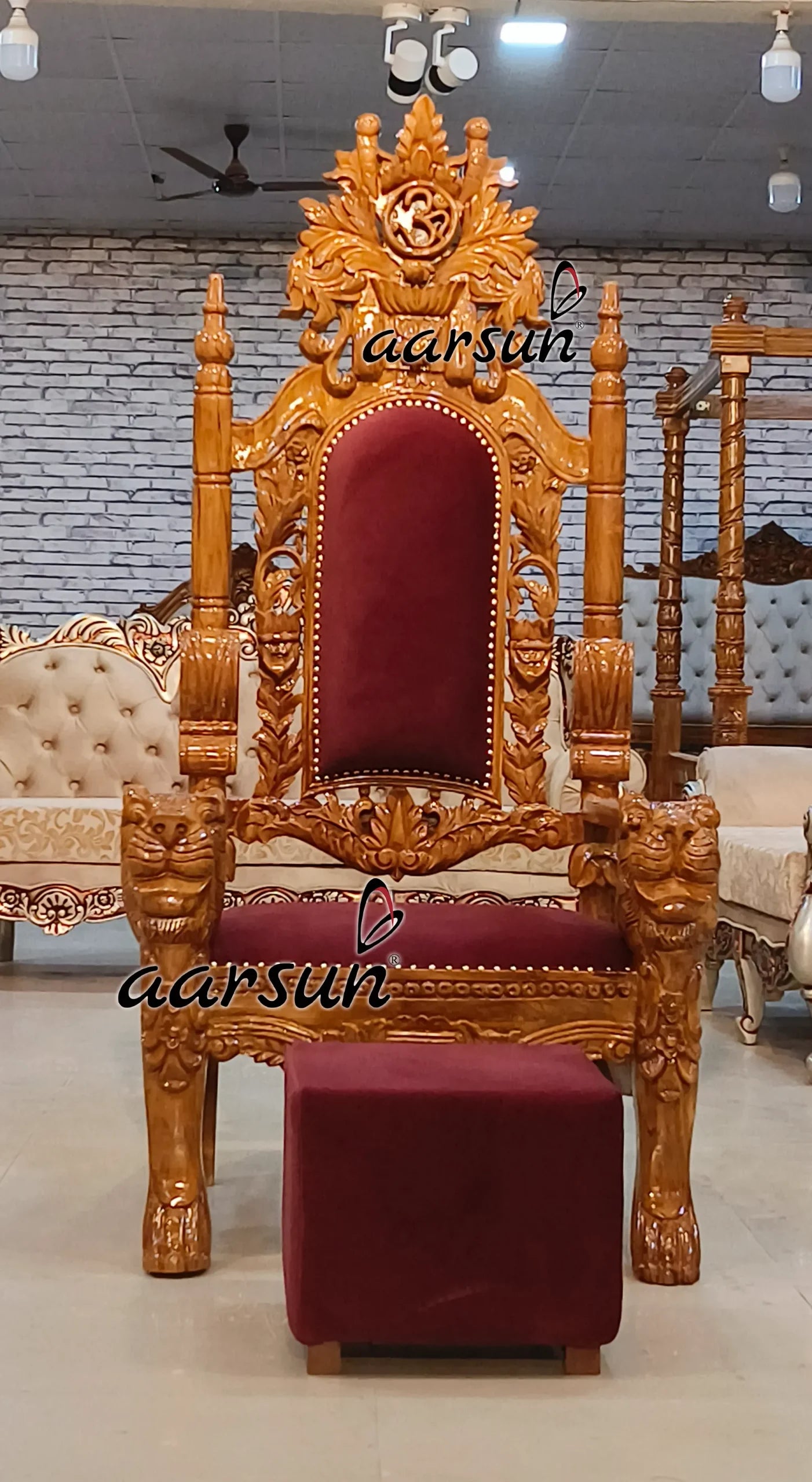 Eco-Friendly Natural Finish Teak Wood Guruji Chair