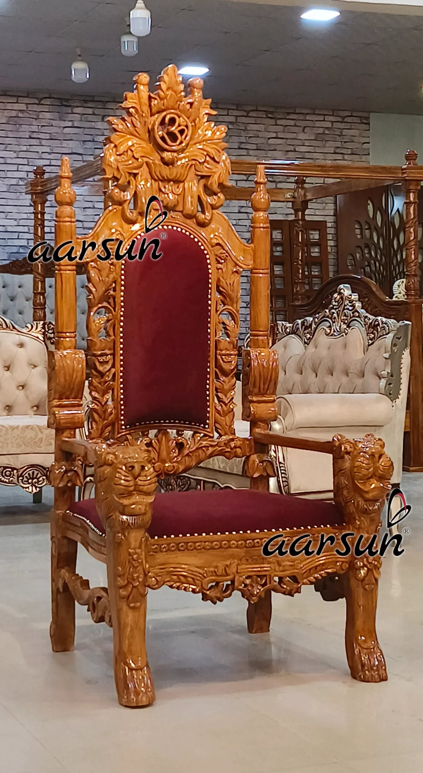 Eco-Friendly Natural Finish Teak Wood Guruji Chair