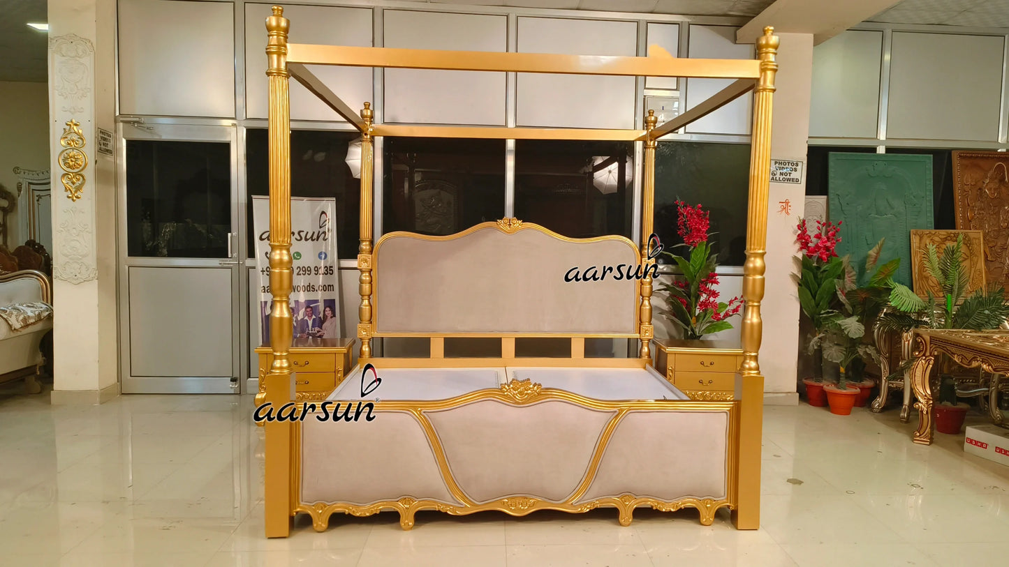 राजा-रानी वाला हैंडक्राफ़्टेड पोस्टर बेड - आर्सुन (Raja-rani wala handcrafted poster bed - Aarsun)