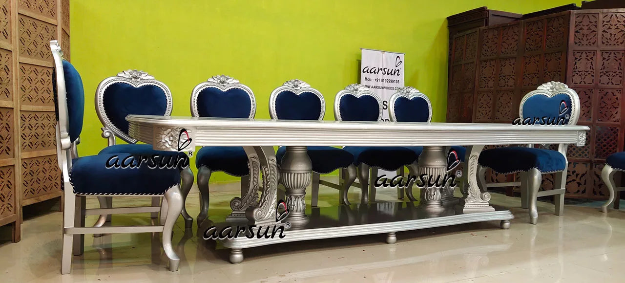 12 Seater Silver Painted Dining Set YT-543